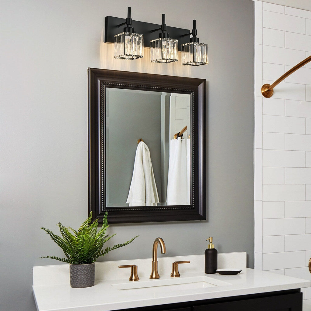 Ora Modern Dimmable Crystal Bathroom Light Fixtures Over Mirror Glam Vanity Lights