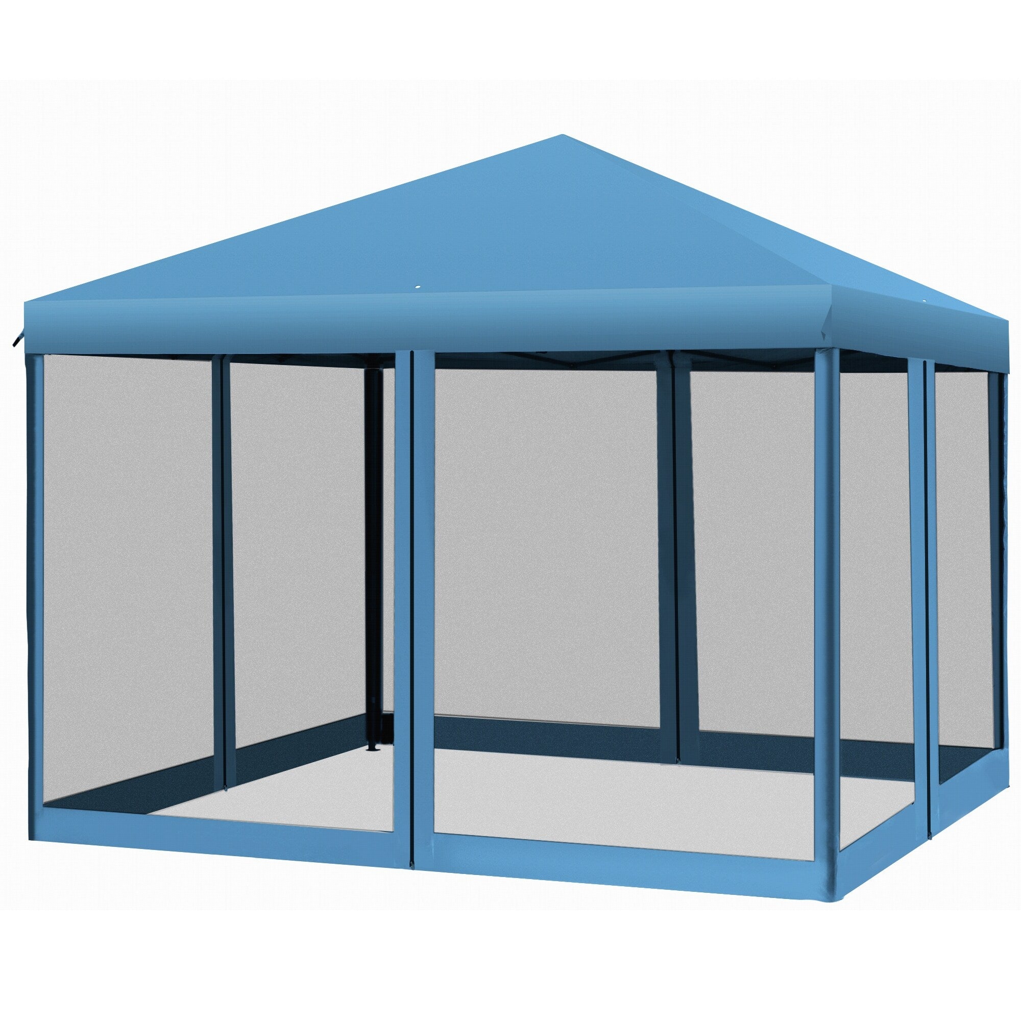 Outsunny 10' x 10' Heavy Duty Pop Up Canopy with Removable Mesh Sidewall Netting, Easy Setup Design, Outdoor Party Event