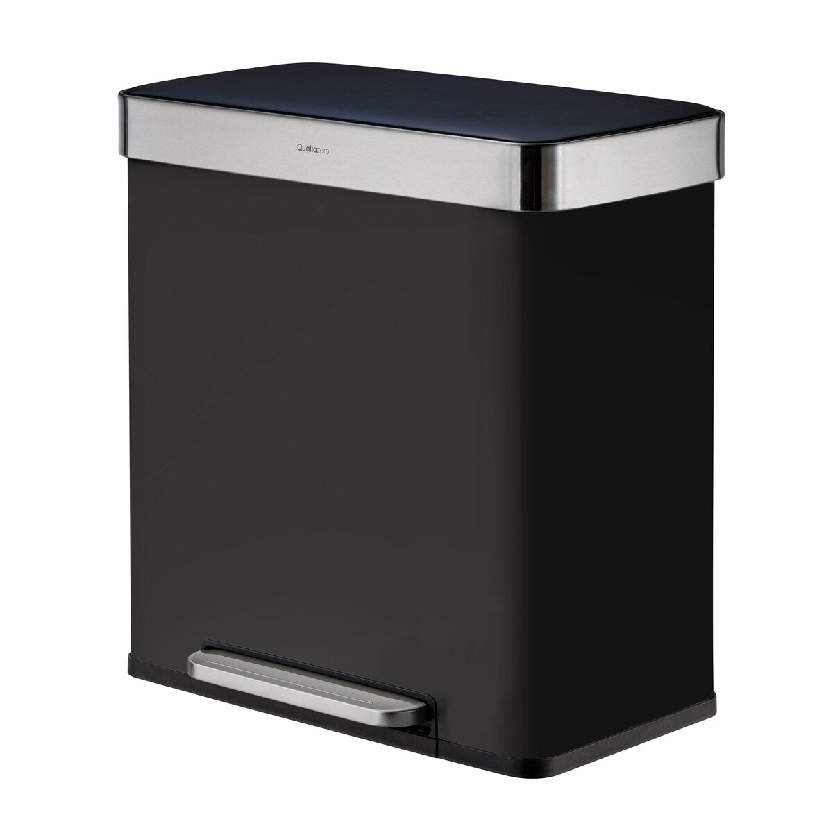 Qualiazero 16 Gal (8 Gal dual unit) Rectangular Recycle Step Can - Stainless Steel