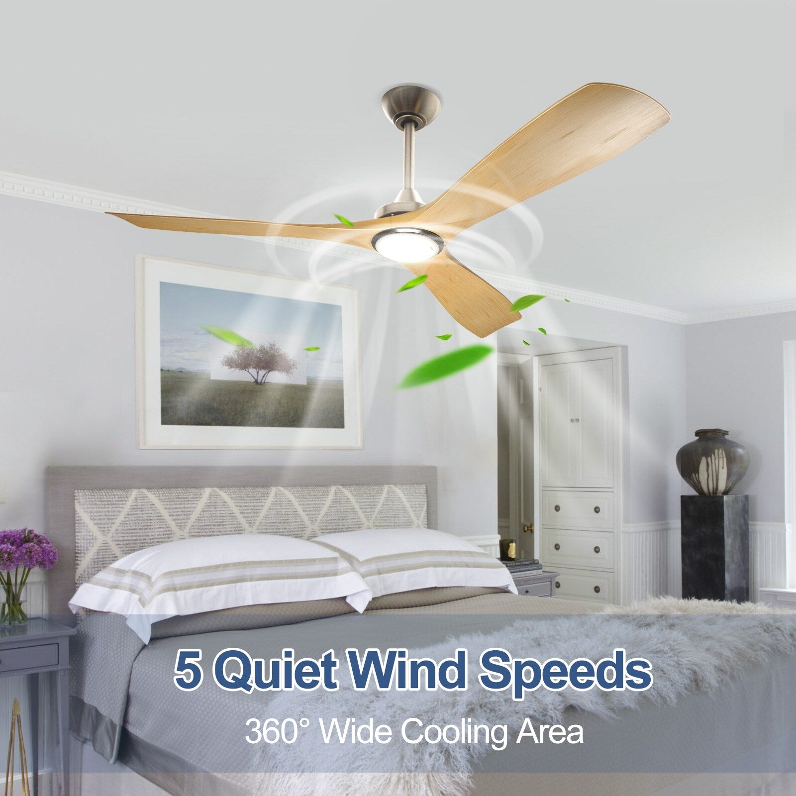 Remote Ceiling Fan with Lights Flush Mount