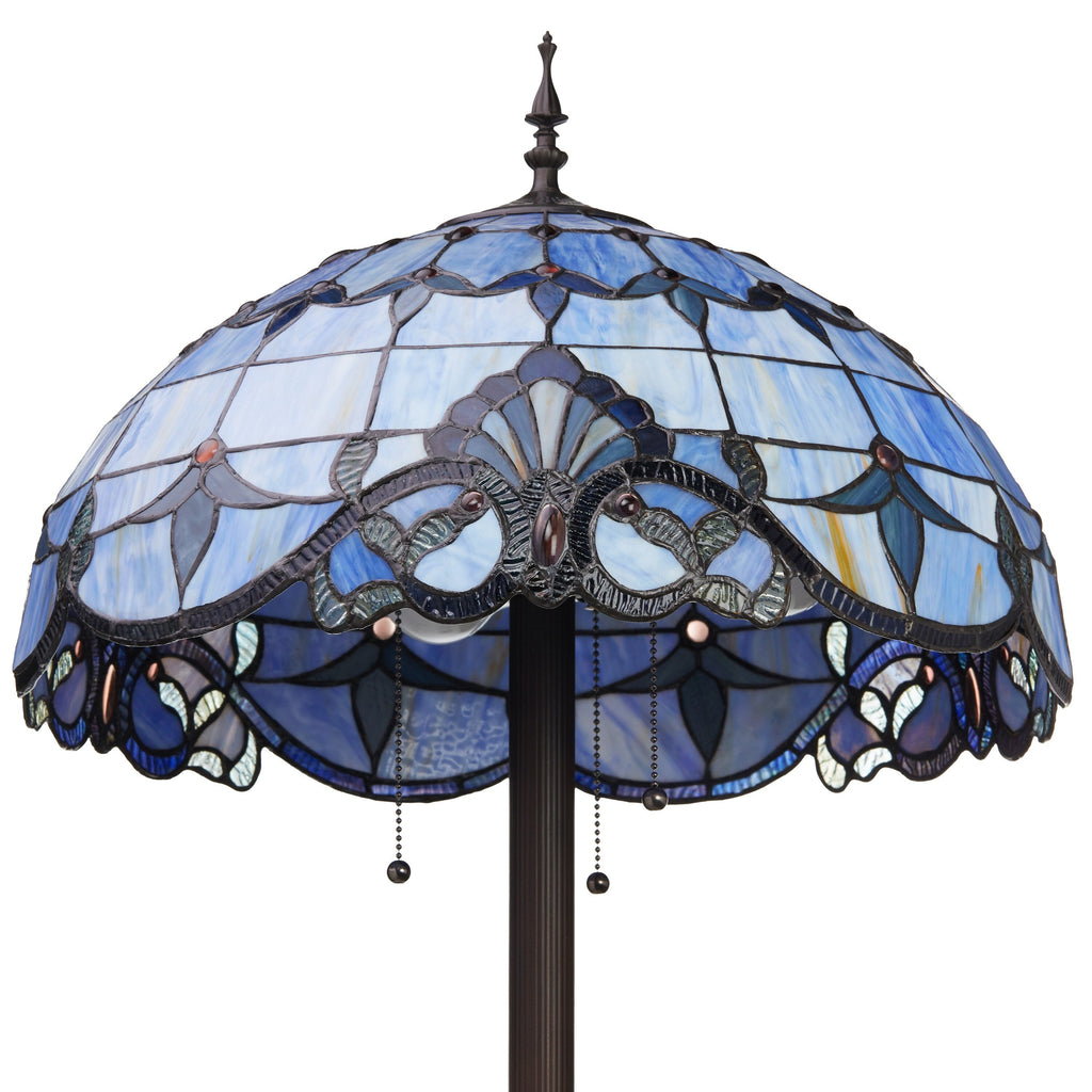 River of Goods Allistar Stained Glass and Resin 3-light 64-inch High Downlight Floor Lamp - 20L x 20W x 64H