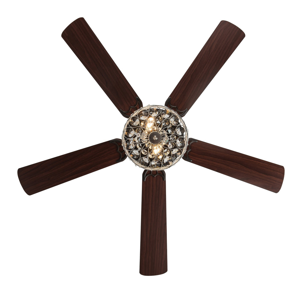 River of Goods Olivia Oil Rubbed Bronze Finish/ Crystal 52-inch LED Ceiling Fan - 52L x 52W x 18.25H - 52L x 52W x 18.25H