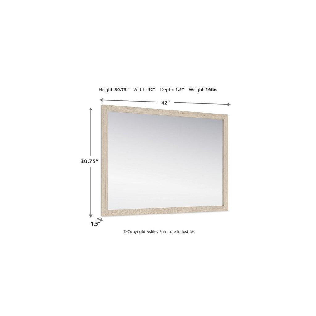 Signature Design by Ashley Cadmori Beige Bedroom Mirror - Brown - 38.86 W x 1.3 D x 27.68 H