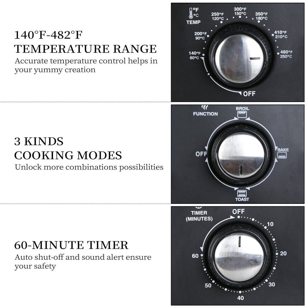 Simple Toaster Oven with 20Litres Capacity,Compact Size Countertop Toaster, Easy to Control with Timer-Bake-Broil-Toast Setting