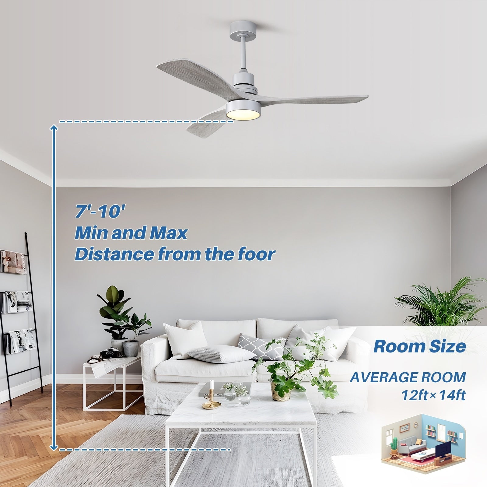 Sofucor 52 Indoor Wood Ceiling Fan Light with Remote, Integrated Light Optional