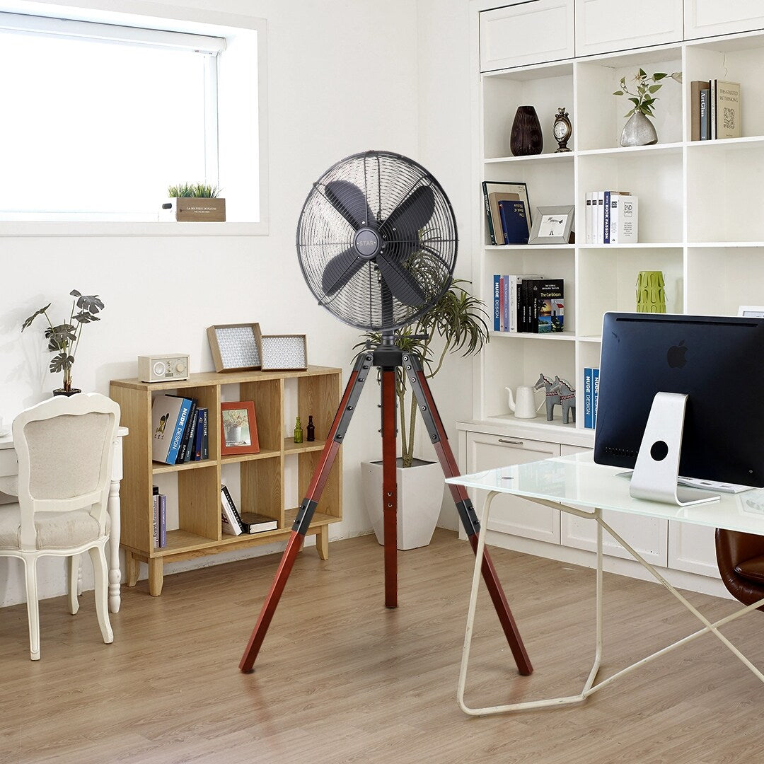 Star Fans Star Tripod 16-inch Stand Fan with Wooden Legs