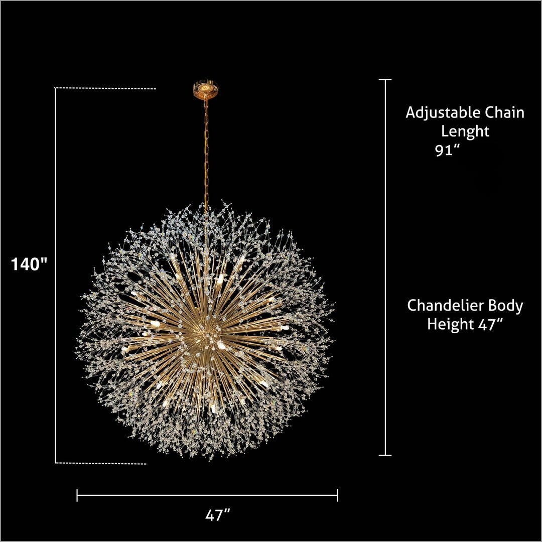 Starburst Chandelier 47 Wide Crystal Lighting Fixture