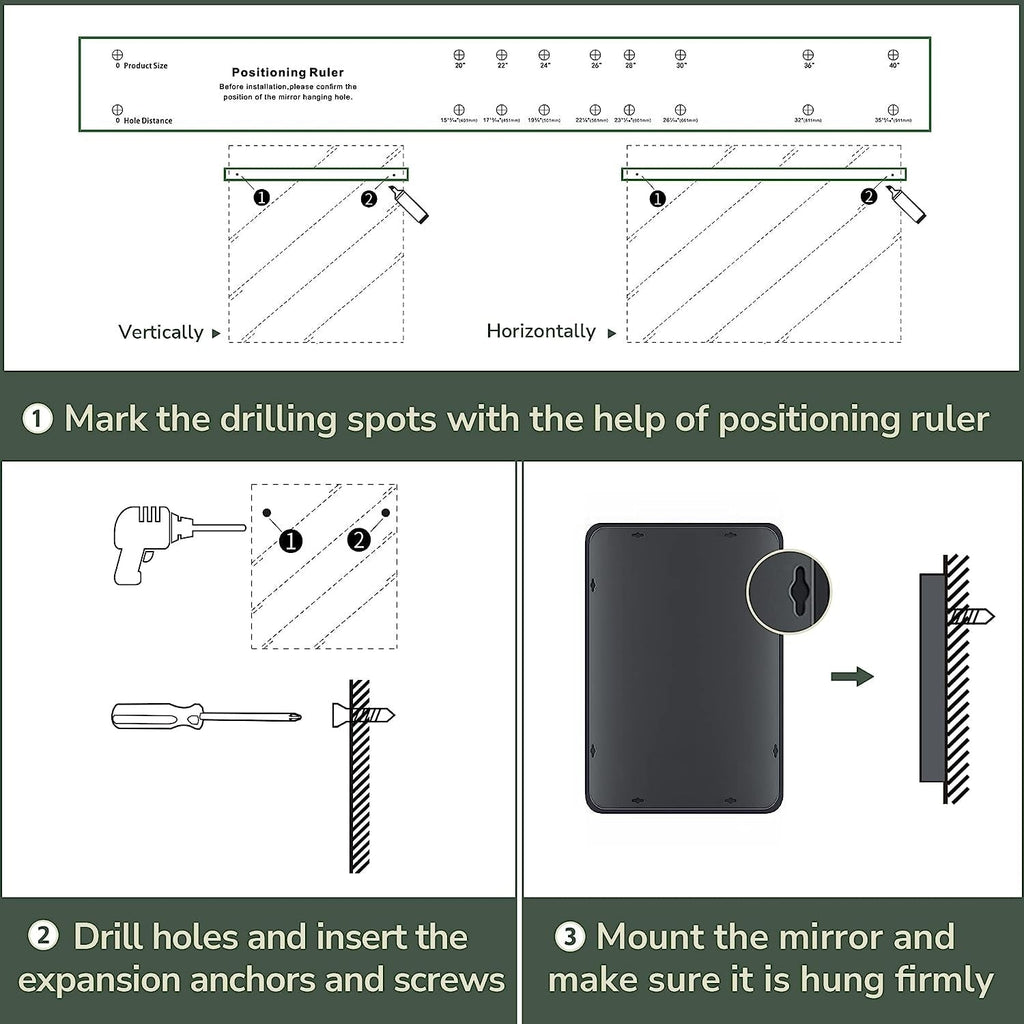 TokeShimi Modern Metal Frame Bathroom Vanity Wall Mirror