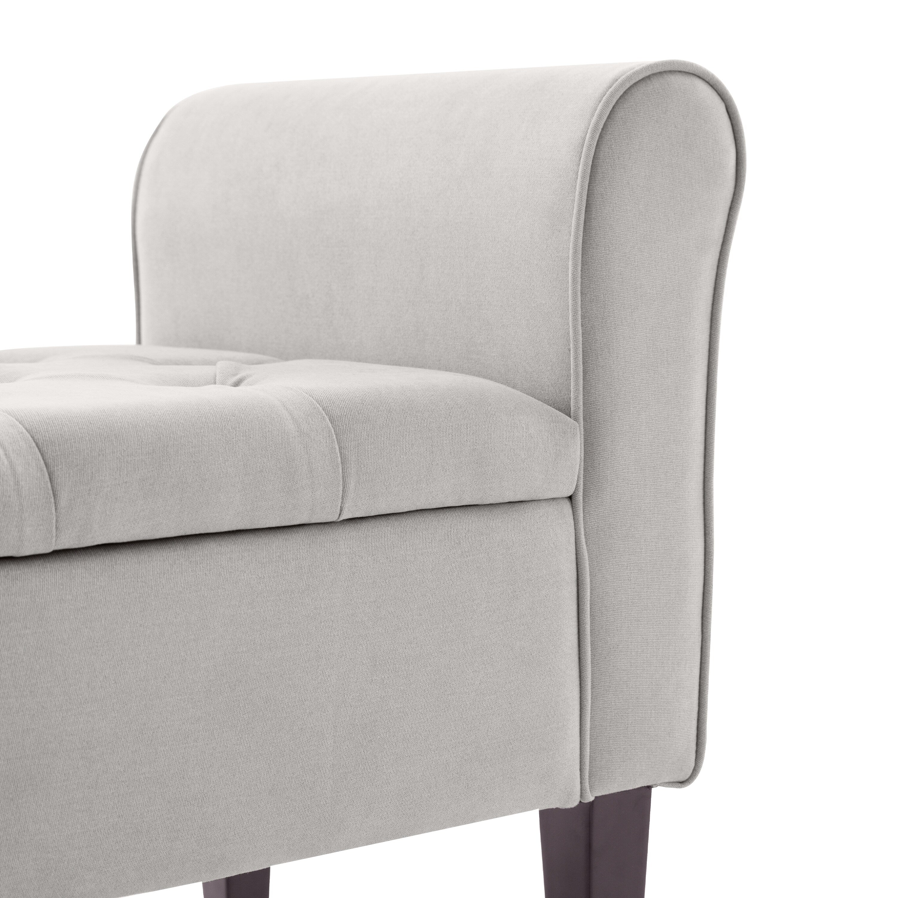 Upholstered Storage Bench Arm Bench Entryway Bench with Tufted Flip Top 50.4 Inches