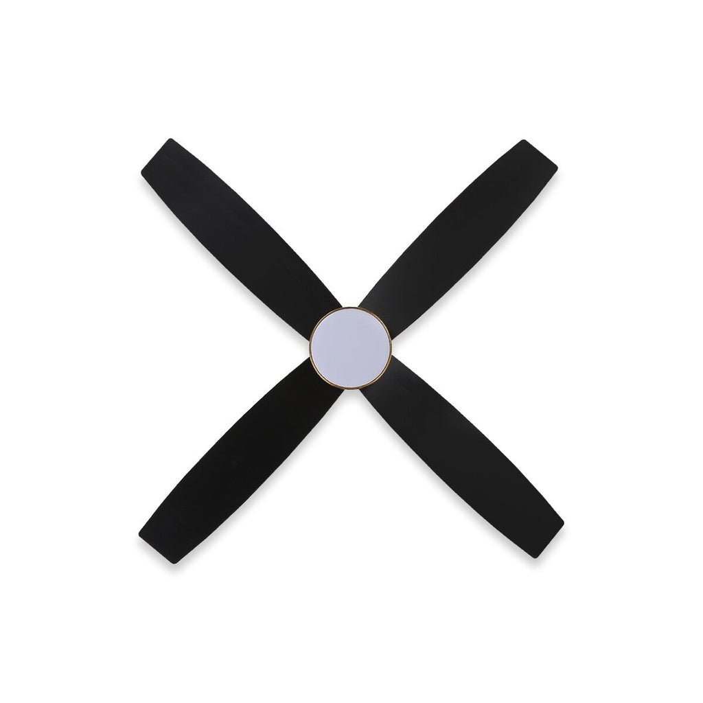 WINGBO 44/52 Inch Flush Mount DC Ceiling Fan with Lights and Remote, 4 Reversible Blades